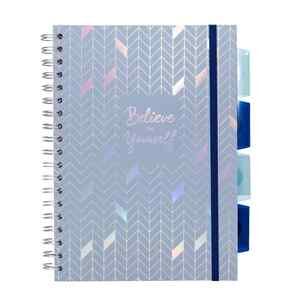 NEW Glee By Pukka 5 Divider Journal Spiral Notebook Believe In Yourself